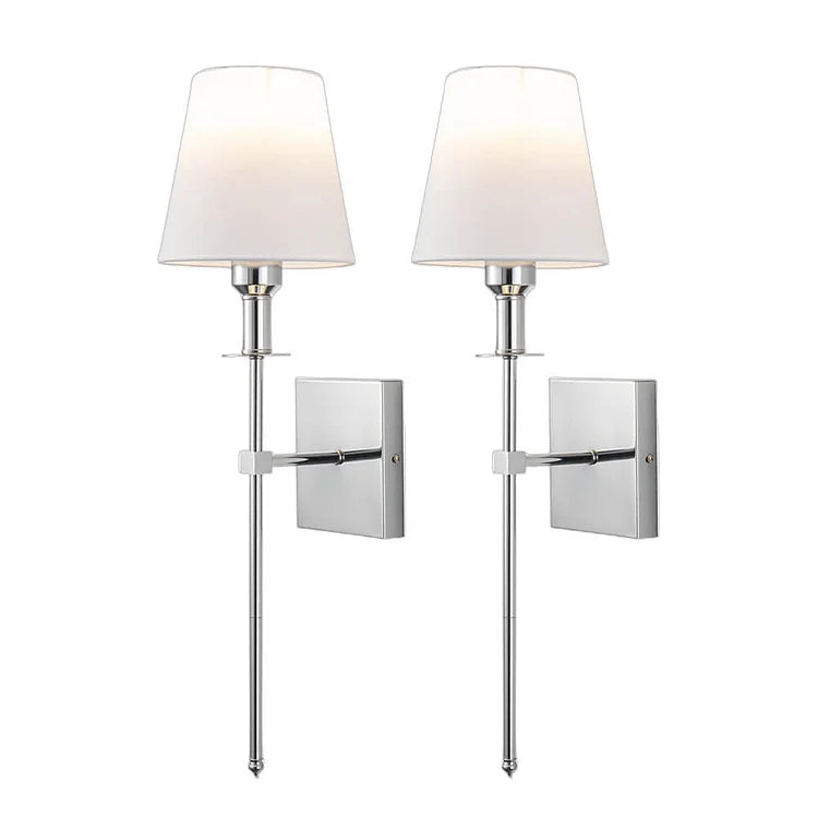 Rechargeable Wireless Wall Light (2 Pack) | Metal Soft-Touch Fabric Bedroom