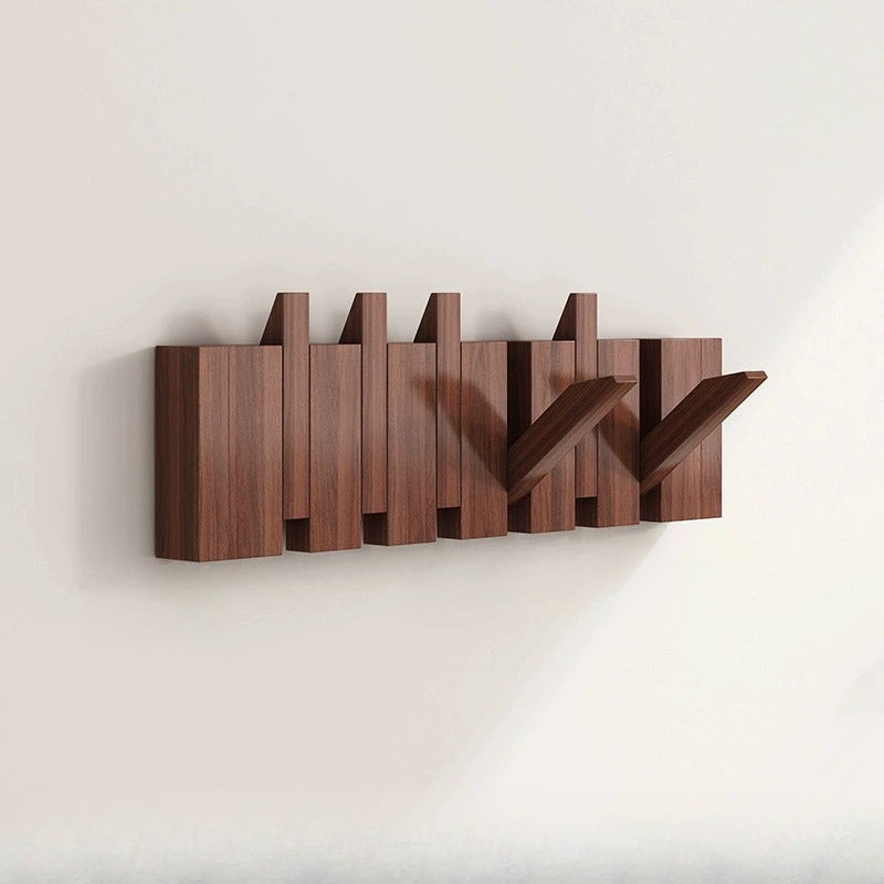 Wooden Wall Hooks | Foldable Piano Key Design Hanger Rack | Wall Organiser Wood Adjustable