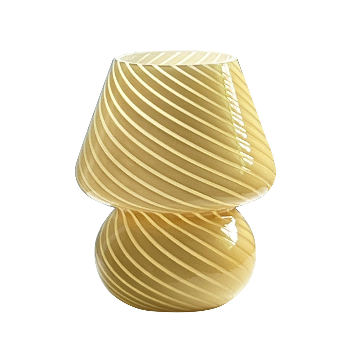 Murano-Style Glass Mushroom Lamp | USB Dimmable Table Light | Rechargeable Handcrafted Bedside