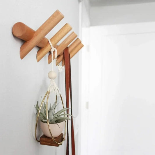 Maeve Wall Rack | Solid Oak Organiser | Wood Nordic Hallway