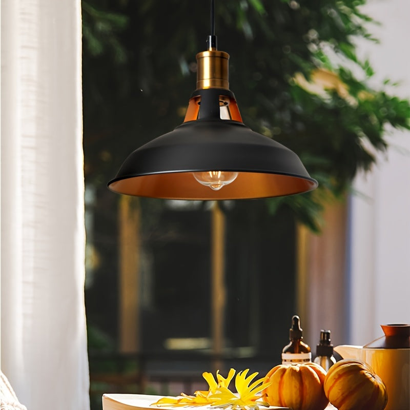 Industrial Metal Pendant Light | Retro Loft Style | Brass Adjustable Vintage-inspired