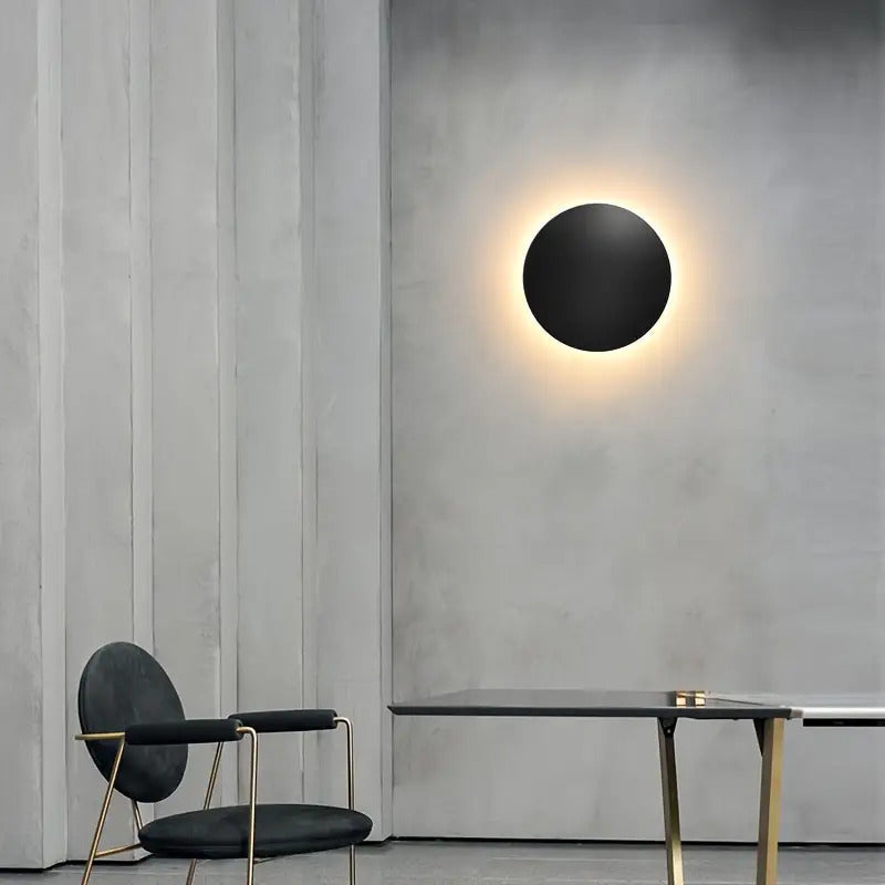 Minimalist Round LED Wall Light | Modern Nordic Design | Iron Bedroom
