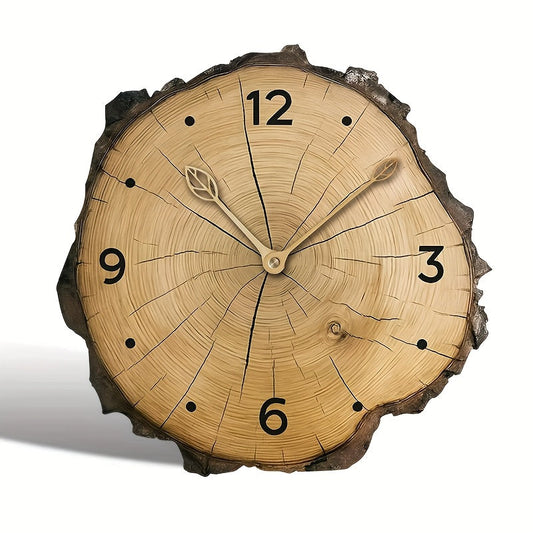 Rustic Wood Slice Wall Clock | Natural Log Design Home Decor | Handcrafted Silent Nordic