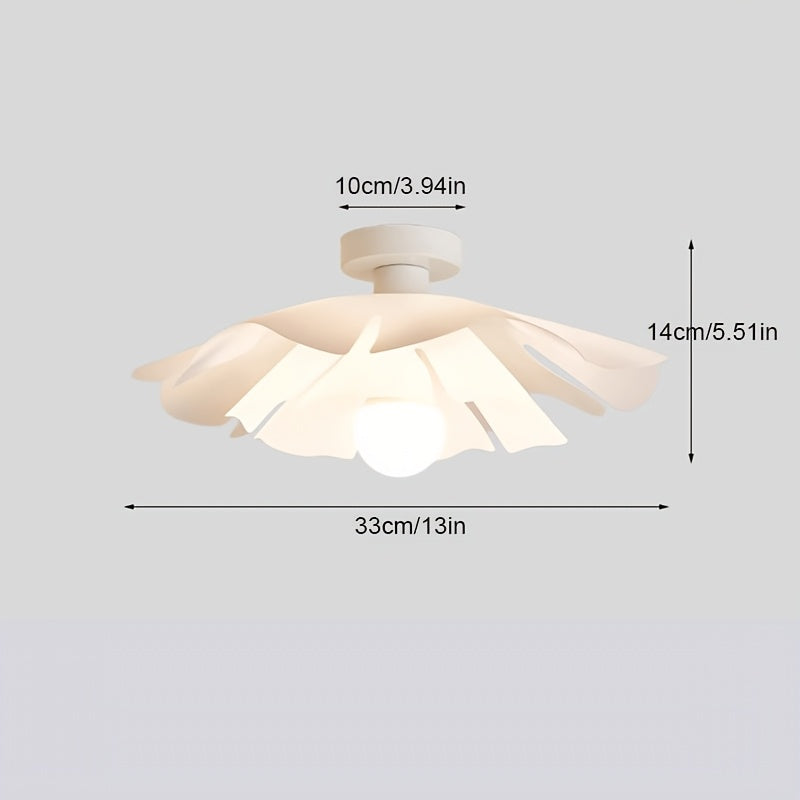 Rose Petal Ceiling Light | Modern Semi-Flush Flower Design | Bedroom