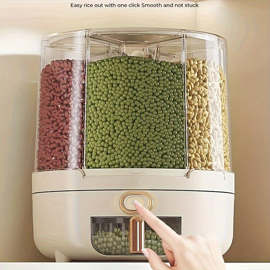 Rotating Airtight Food Storage Container | Large-Capacity Grain & Cereal Dispenser with 360°
