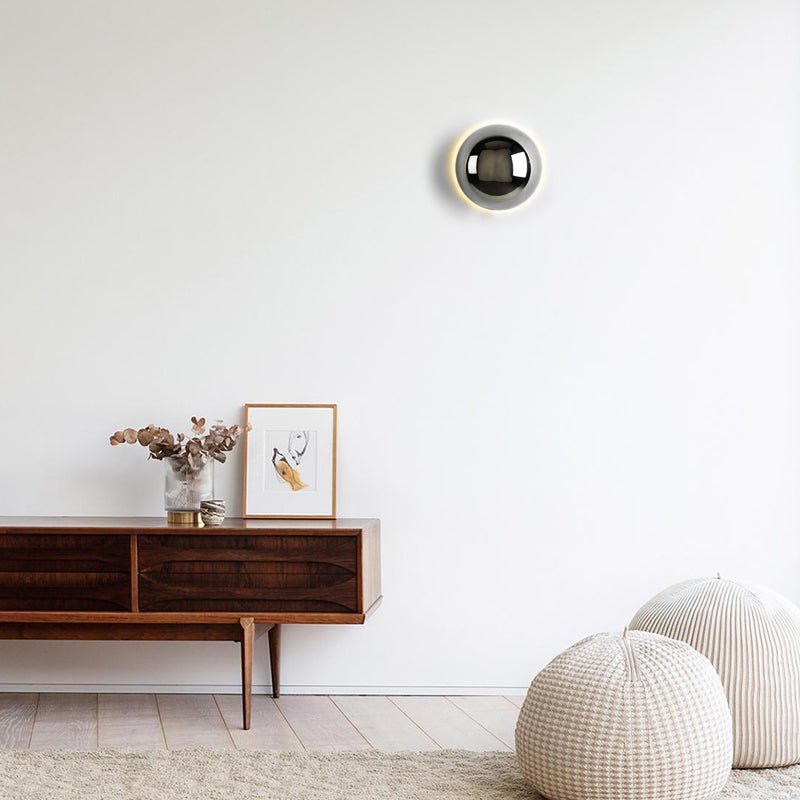 Bauhaus Eclipse Wall Lamp | Gold Finish Modern Art Light | Solar Bedroom