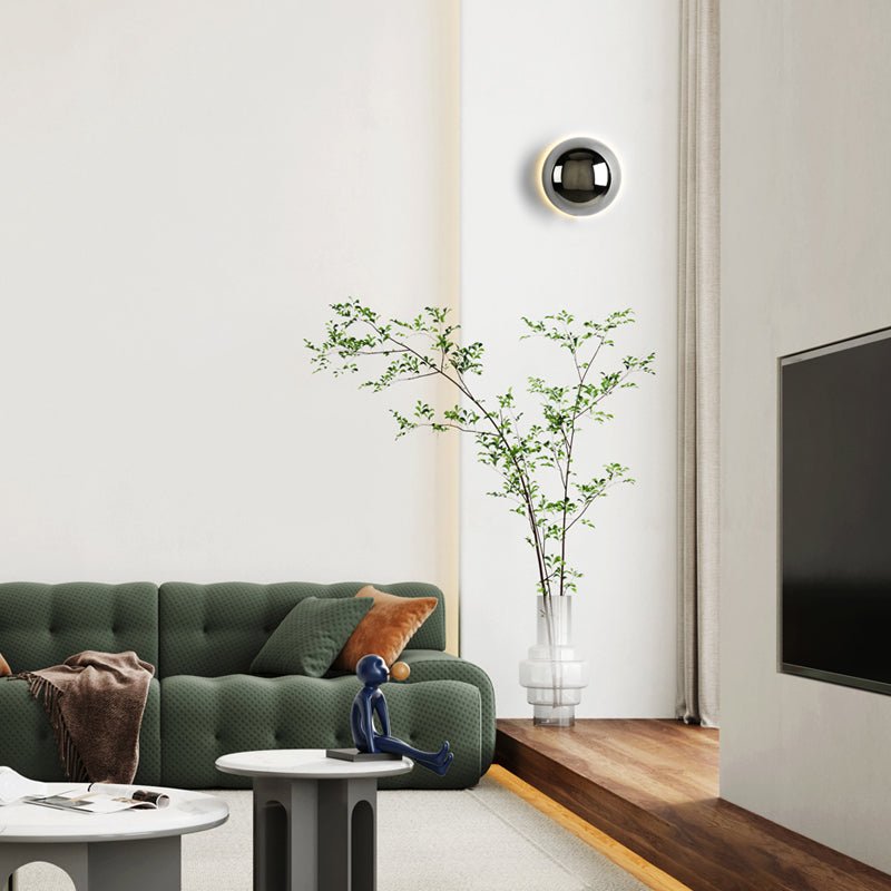 Bauhaus Eclipse Wall Lamp | Gold Finish Modern Art Light | Solar Bedroom