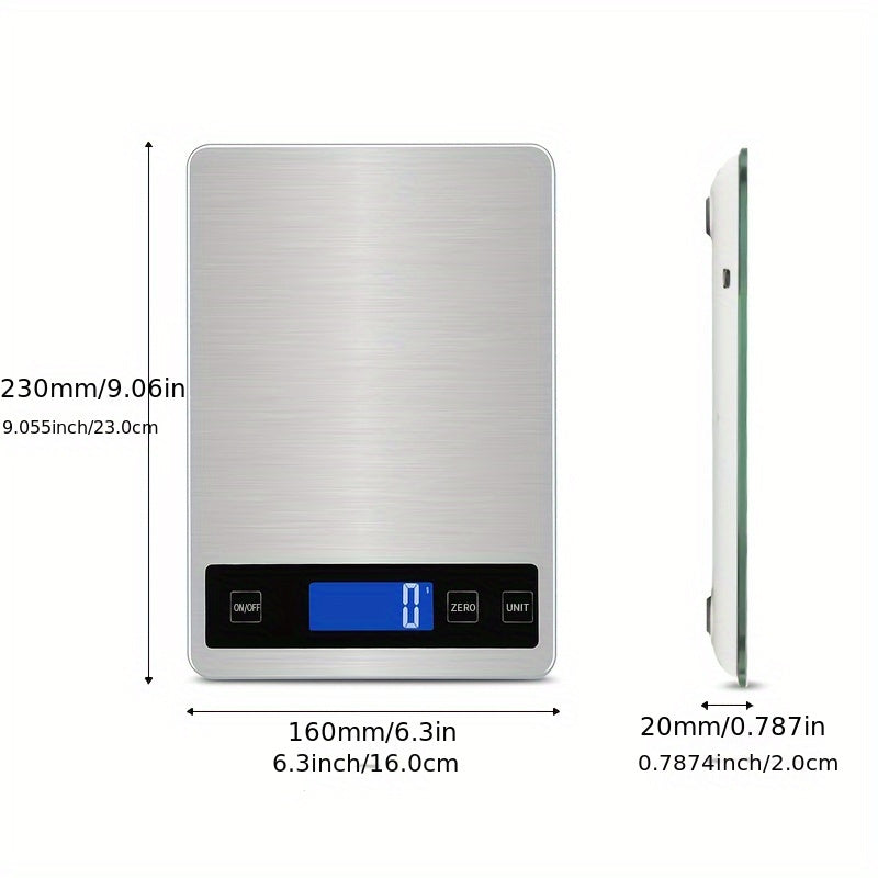15kg Digital Kitchen Scale | USB Rechargeable Precision Food Weighing Scale | Kitchen Essential