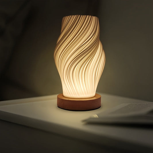 Modern LED Swirl Table Lamp | Minimalist Dimmable Bedside & Desk Light | Adjustable