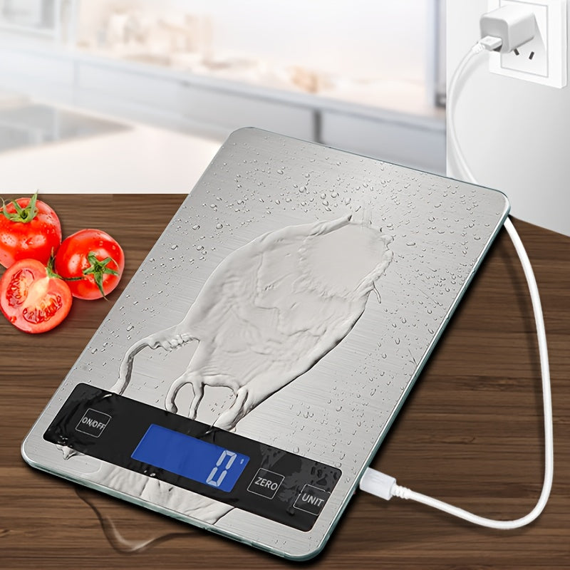 15kg Digital Kitchen Scale | USB Rechargeable Precision Food Weighing Scale | Kitchen Essential
