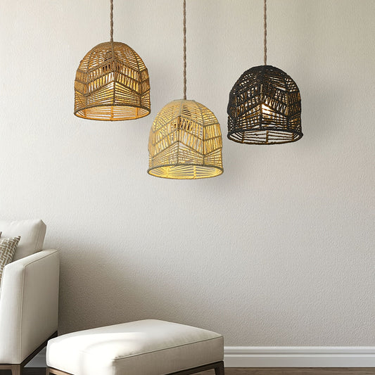 Handwoven Rope Pendant Shade | Rustic Farmhouse Chandelier Design | Pendant Light Handcrafted