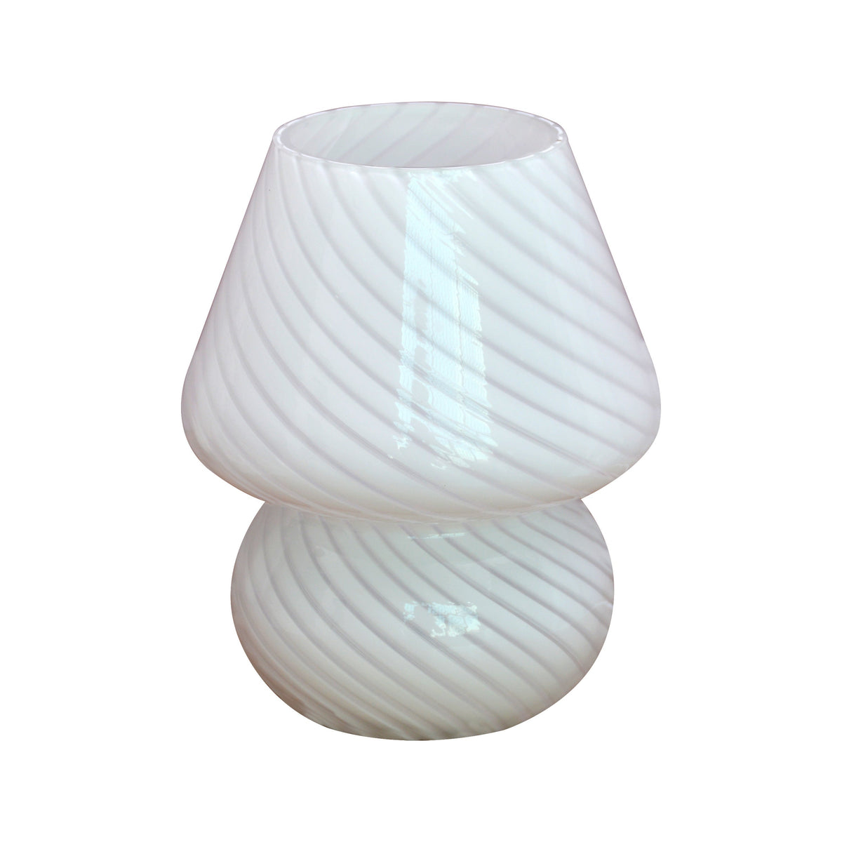 Murano-Style Glass Mushroom Lamp | USB Dimmable Table Light | Rechargeable Handcrafted Bedside