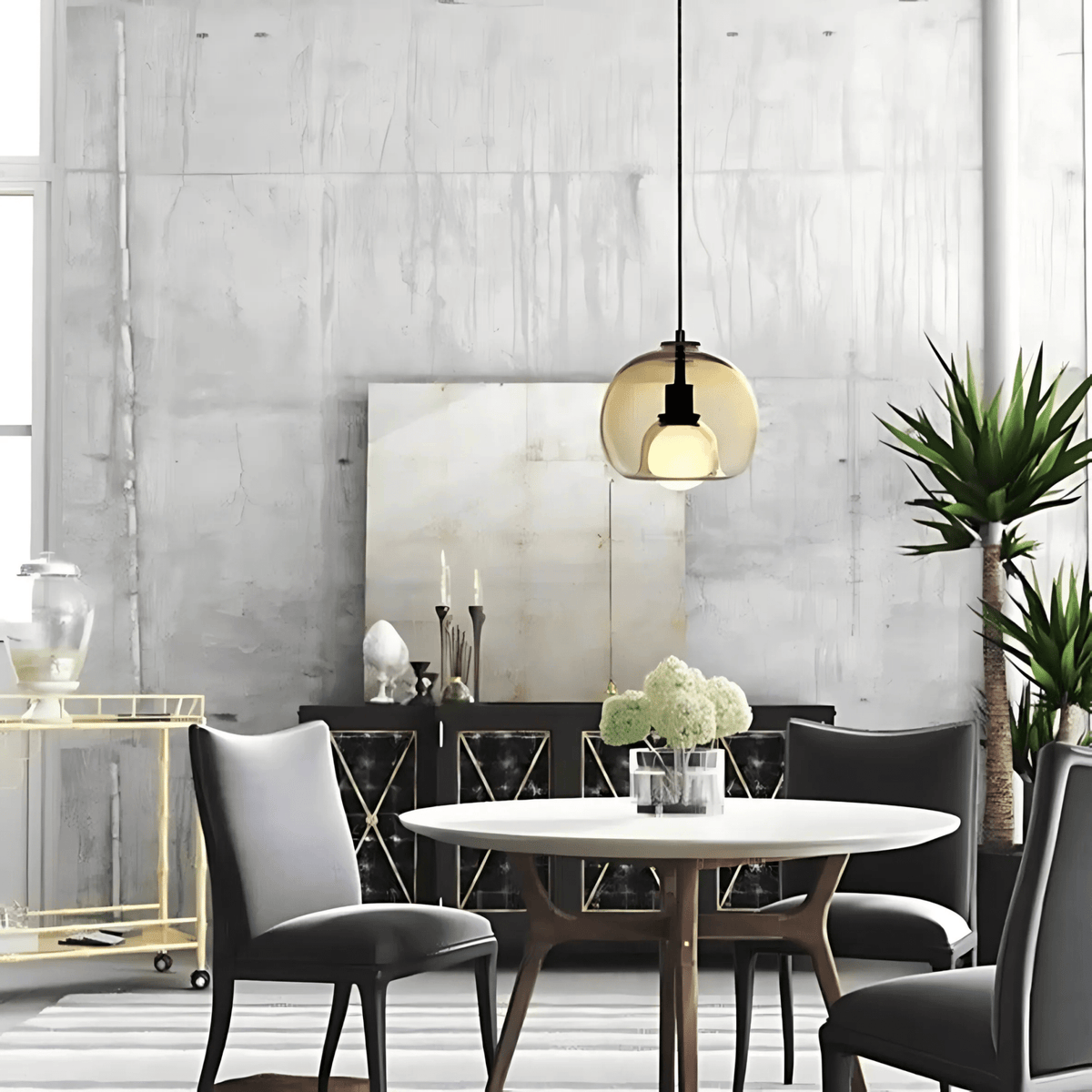 Clyde Glass Pendant Light | Modern Handblown Elegance | Dimmable Handcrafted Dining Room