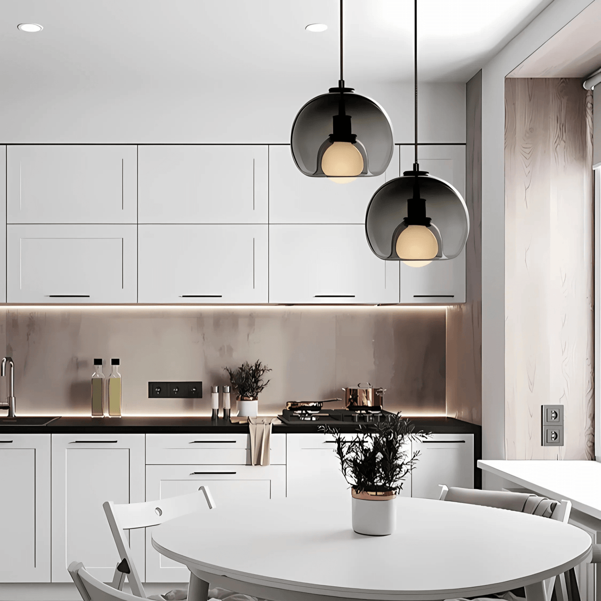 Clyde Glass Pendant Light | Modern Handblown Elegance | Dimmable Handcrafted Dining Room