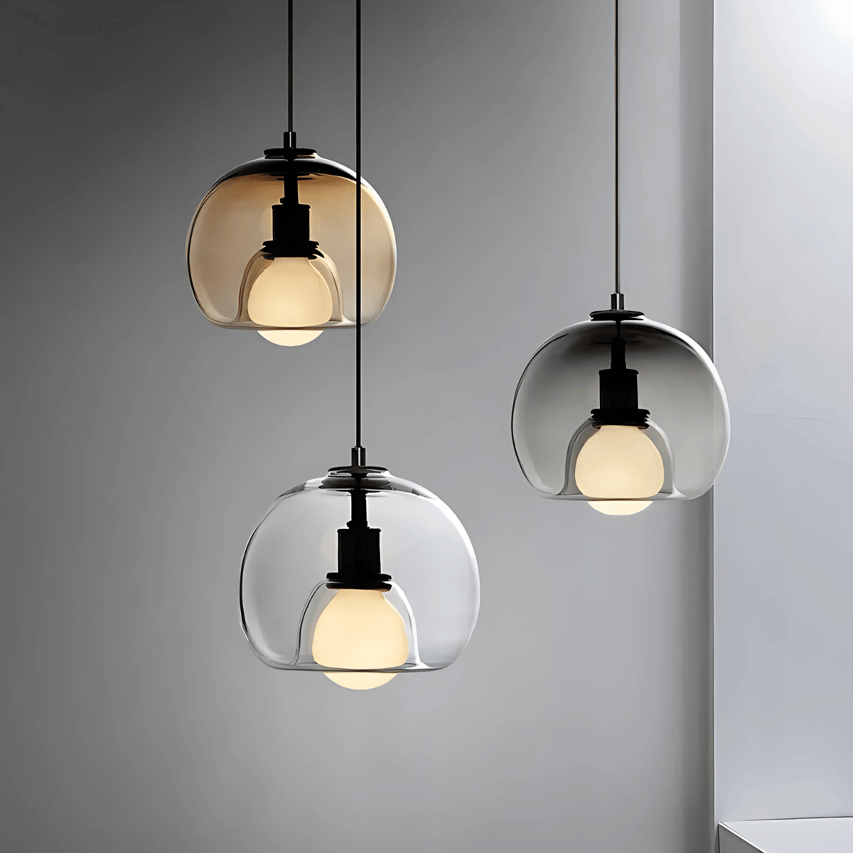 Clyde Glass Pendant Light | Modern Handblown Elegance | Dimmable Handcrafted Dining Room