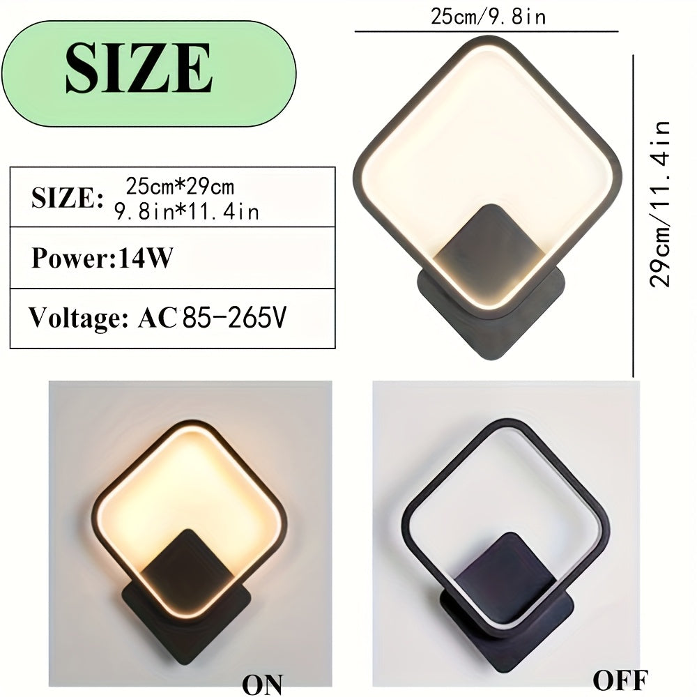 Modern Square LED Wall Lamp | Minimalist Geometric Lighting Fixture | Wall Light Dimmable