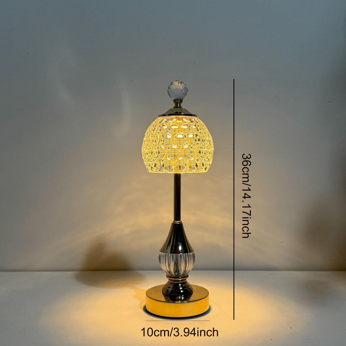 Crystal Touch Table Lamp | Rechargeable LED Bedside Light | Dimmable Touch Control Art Deco
