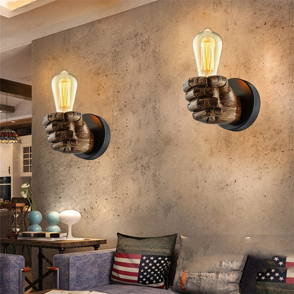 Industrial Hand Wall Lamp | Resin E26 Wall Sconce | Wall Light Vintage-inspired Bedroom