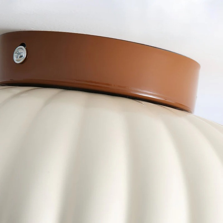 Iron Hallway Ceiling Light | Modern Glass & Metal Flush Mount | Bedroom