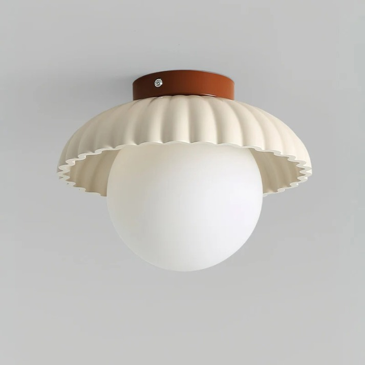 Iron Hallway Ceiling Light | Modern Glass & Metal Flush Mount | Bedroom