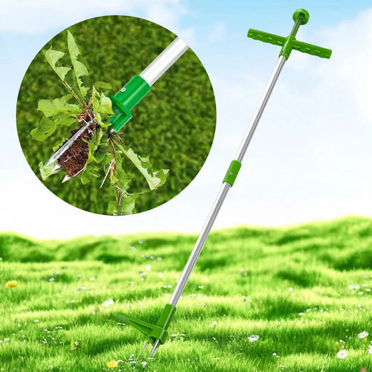 Long Handle Weed Puller Tool with Foot Pedal & Claw Design