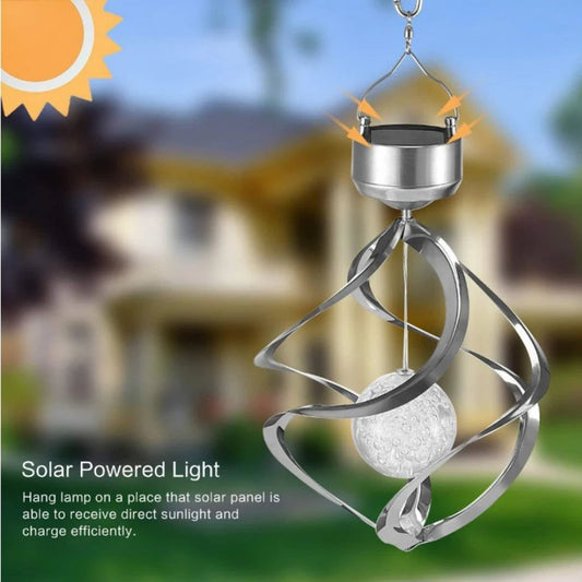 Solar Wind Chime Spinner LED Lamp