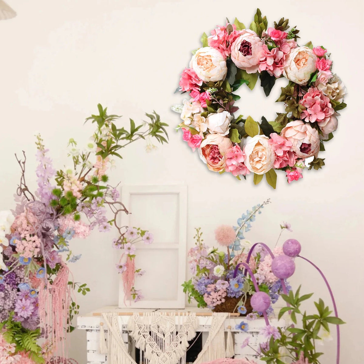 Peony Round Wreath