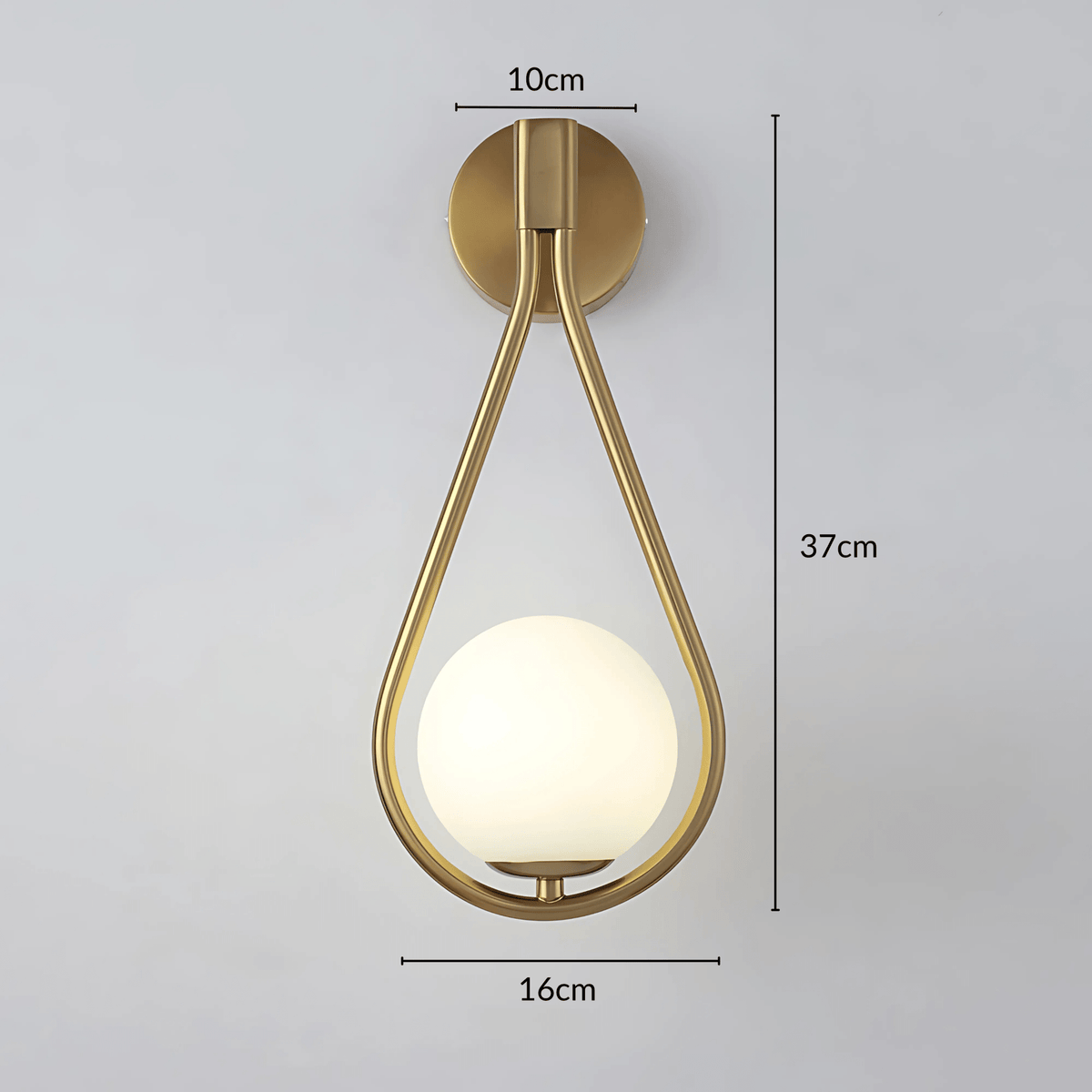 Droplet Wall Light | Modern Teardrop Wall Lamp | Glass Brass Dimmable Bedroom