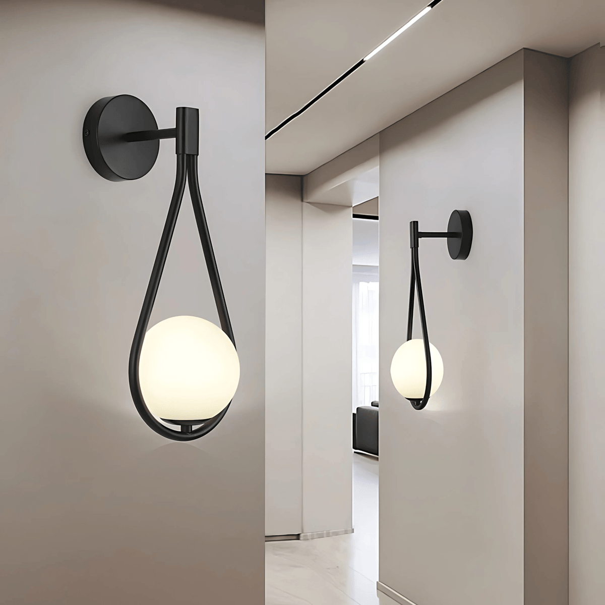 Droplet Wall Light | Modern Teardrop Wall Lamp | Glass Brass Dimmable Bedroom
