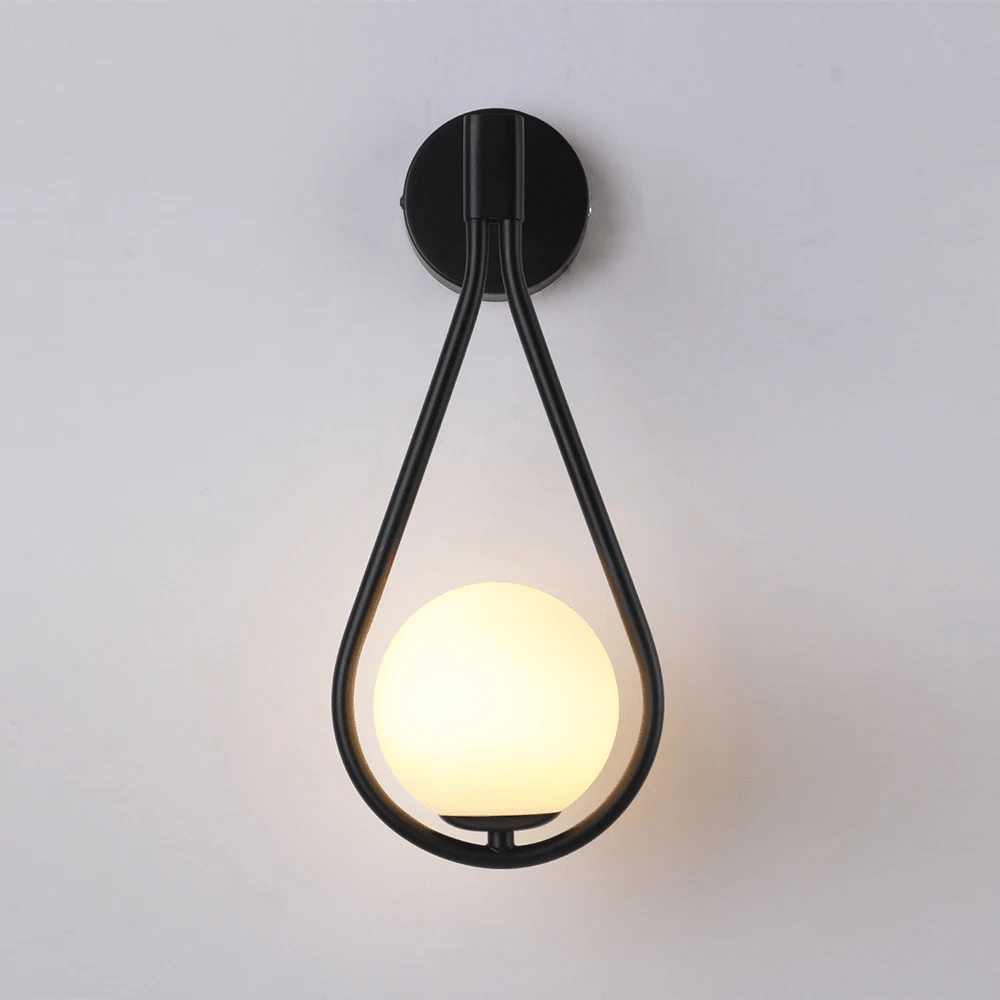 Droplet Wall Light | Modern Teardrop Wall Lamp | Glass Brass Dimmable Bedroom