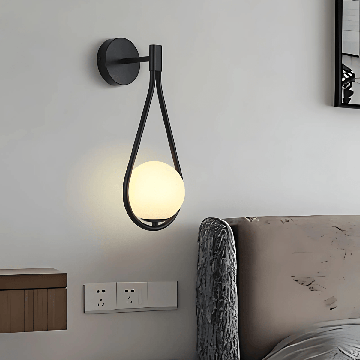 Droplet Wall Light | Modern Teardrop Wall Lamp | Glass Brass Dimmable Bedroom
