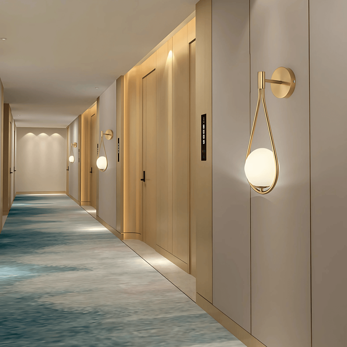 Droplet Wall Light | Modern Teardrop Wall Lamp | Glass Brass Dimmable Bedroom