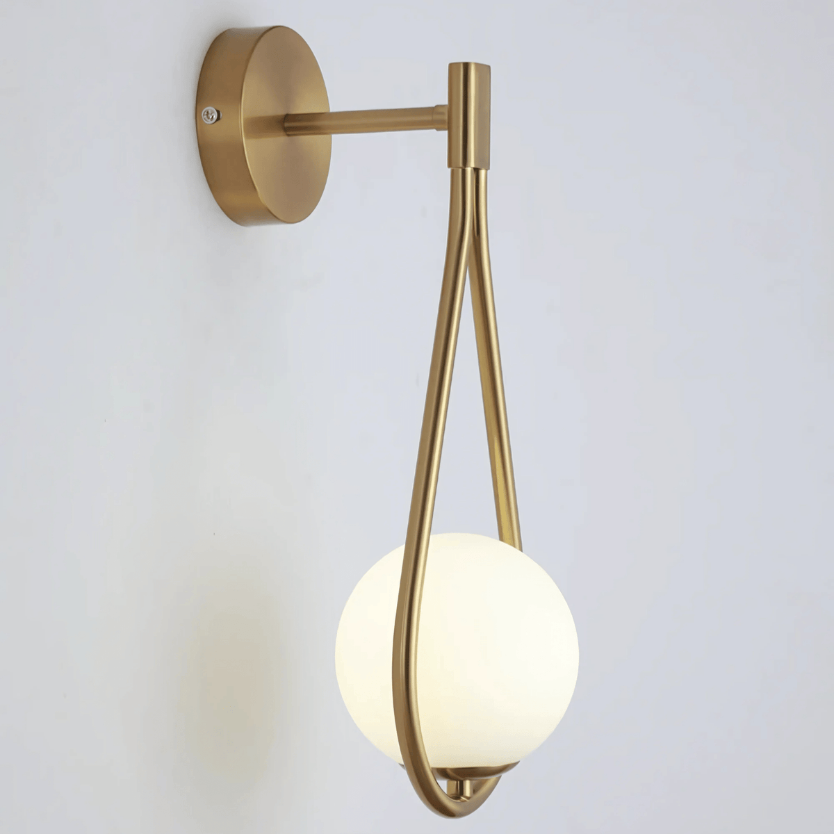 Droplet Wall Light | Modern Teardrop Wall Lamp | Glass Brass Dimmable Bedroom