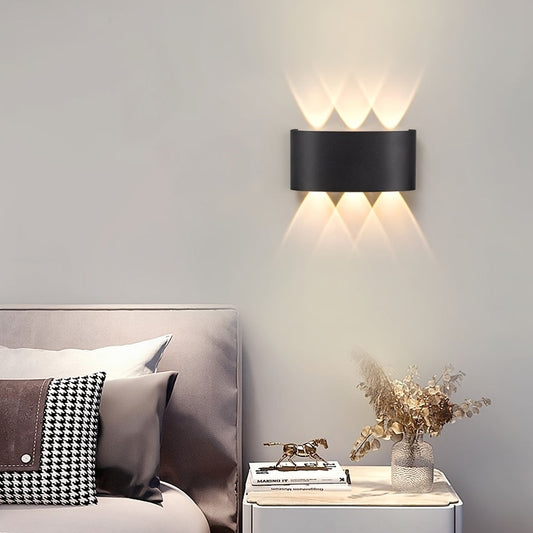 Modern Dual Beam LED Wall Light | Indoor & Outdoor IP55 | Waterproof Bedroom