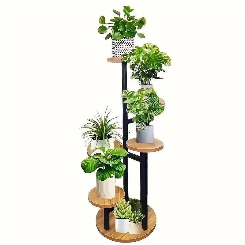 Verdura | 6-Tier Round Plant Stand | Wooden | Planter Wood Water-Resistant Indoor And Balcony