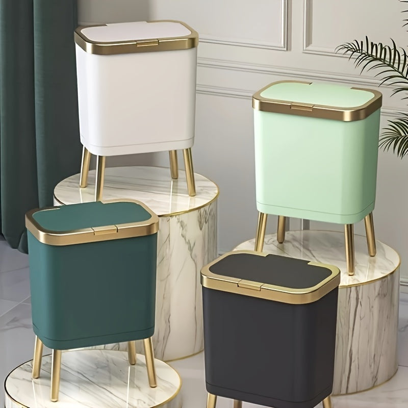 15L Modern Odour-Sealing Trash Can with Elevated Legs | Stylish Waste Bin for Kitchen, Living