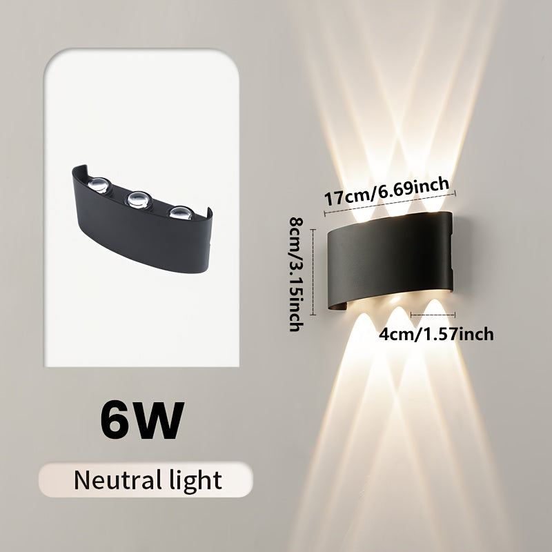 Modern Dual Beam LED Wall Light | Indoor & Outdoor IP55 | Waterproof Bedroom