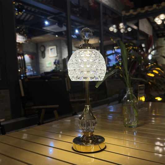 Crystal Touch Table Lamp | Rechargeable LED Bedside Light | Dimmable Touch Control Art Deco