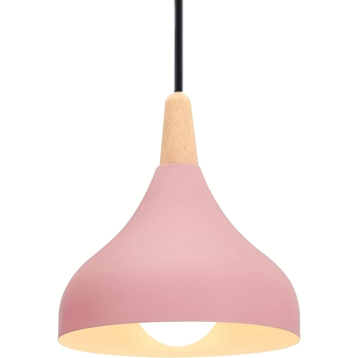 Modern Teardrop Pendant Light | Metal & Wood Hanging Lamp | Adjustable Nordic Industrial