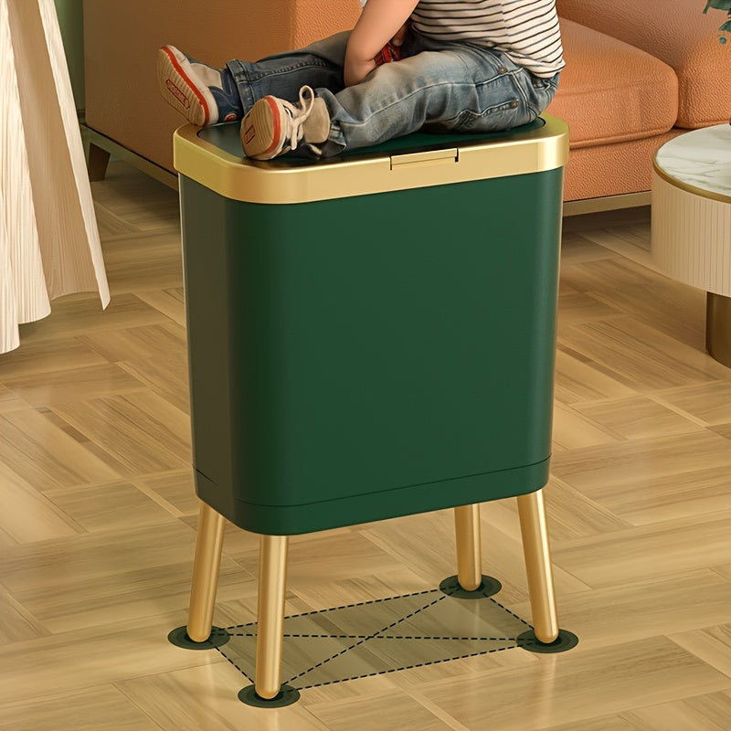 15L Modern Odour-Sealing Trash Can with Elevated Legs | Stylish Waste Bin for Kitchen, Living