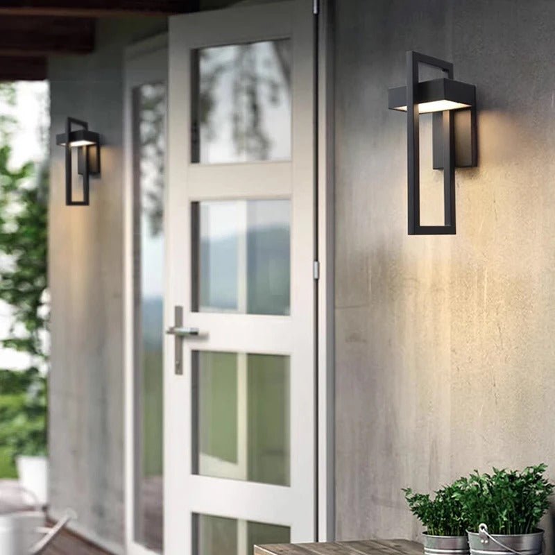Modern Outdoor Wall Light | Scandinavian Aluminium LED Wall Lamp | Clear Acrylic Waterproof