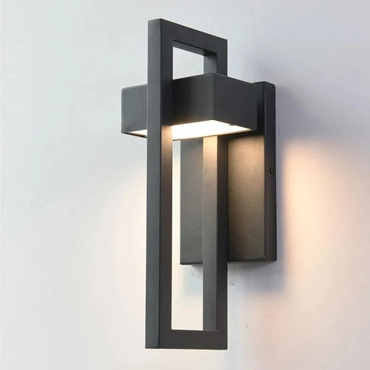 Modern Outdoor Wall Light | Scandinavian Aluminium LED Wall Lamp | Clear Acrylic Waterproof
