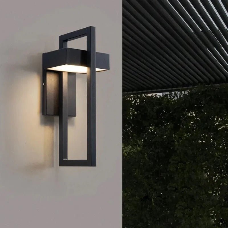 Modern Outdoor Wall Light | Scandinavian Aluminium LED Wall Lamp | Clear Acrylic Waterproof