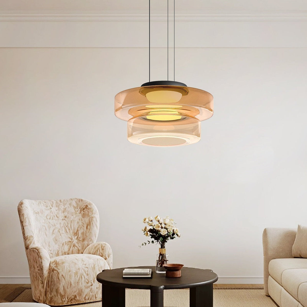 Glass Pendant Lamp | Bauhaus Style Hanging Light | Dining Room