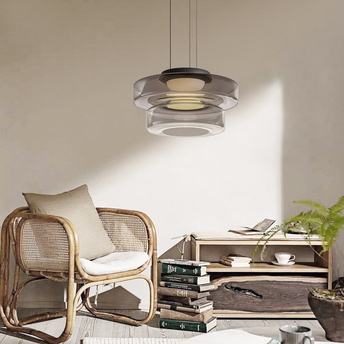 Glass Pendant Lamp | Bauhaus Style Hanging Light | Dining Room