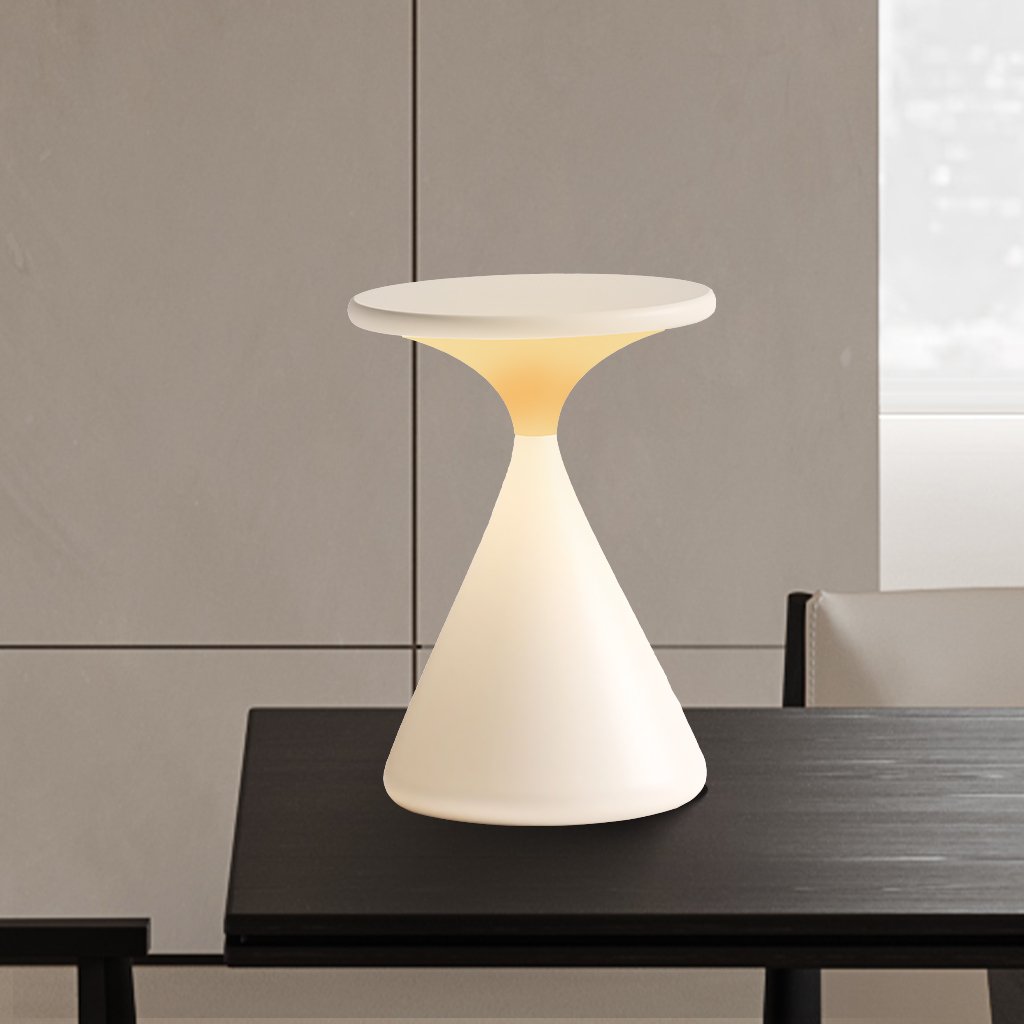 Aurora Wireless Table Lamp | Hourglass Design | Rechargeable Adjustable Bedside