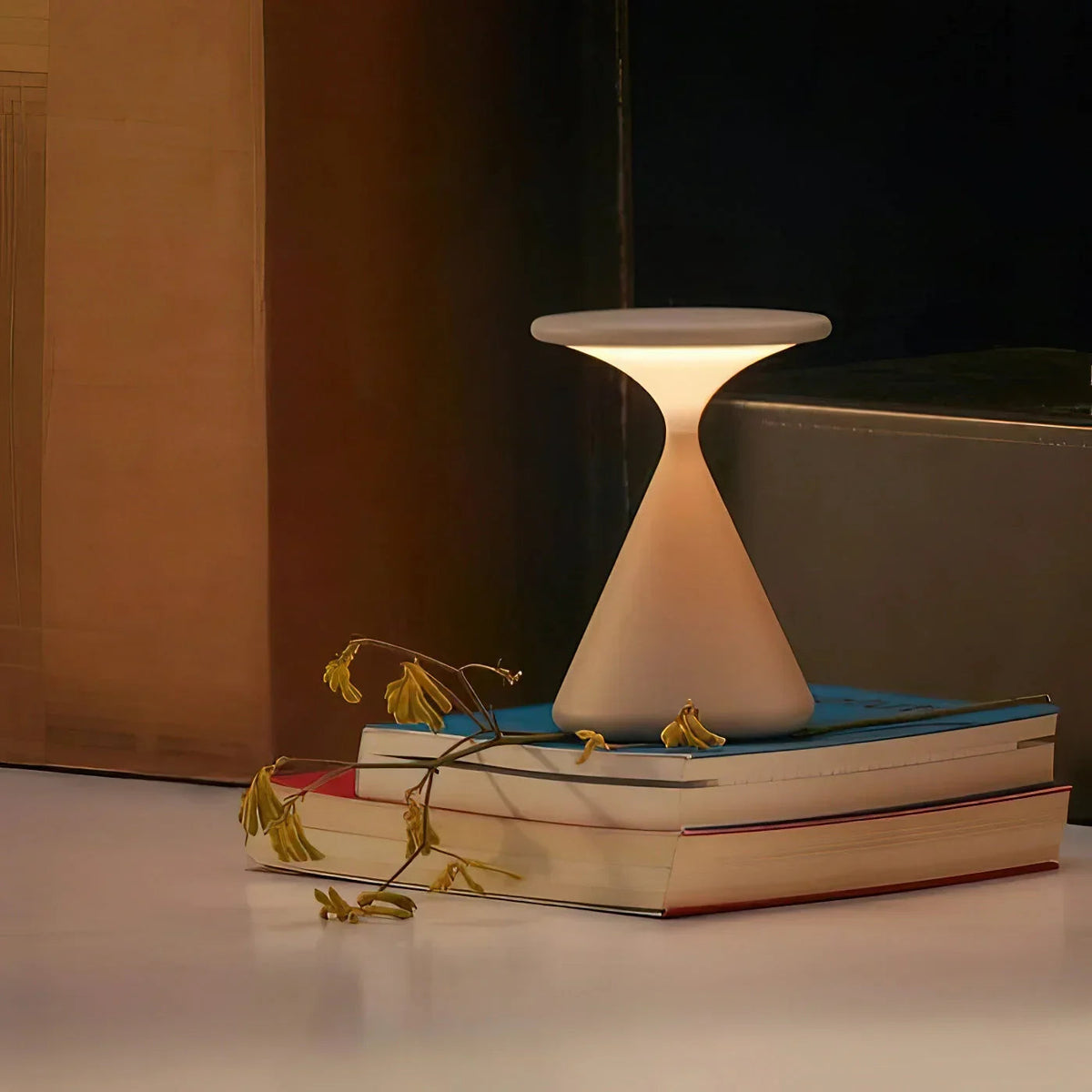 Aurora Wireless Table Lamp | Hourglass Design | Rechargeable Adjustable Bedside