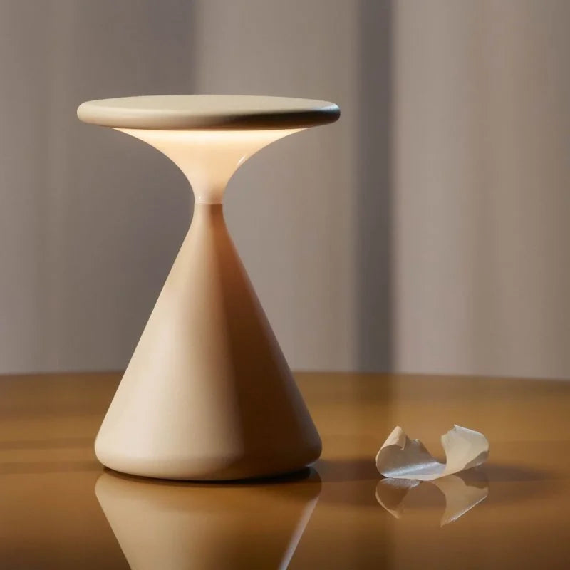 Aurora Wireless Table Lamp | Hourglass Design | Rechargeable Adjustable Bedside
