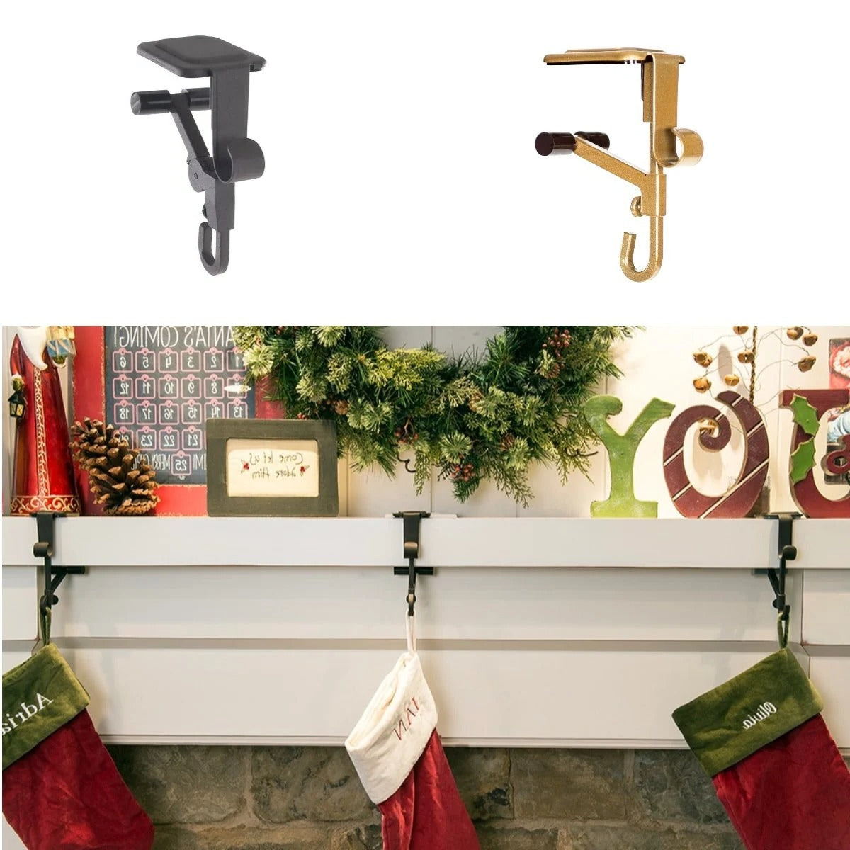 Garland Christmas Stocking Holders for Mantle