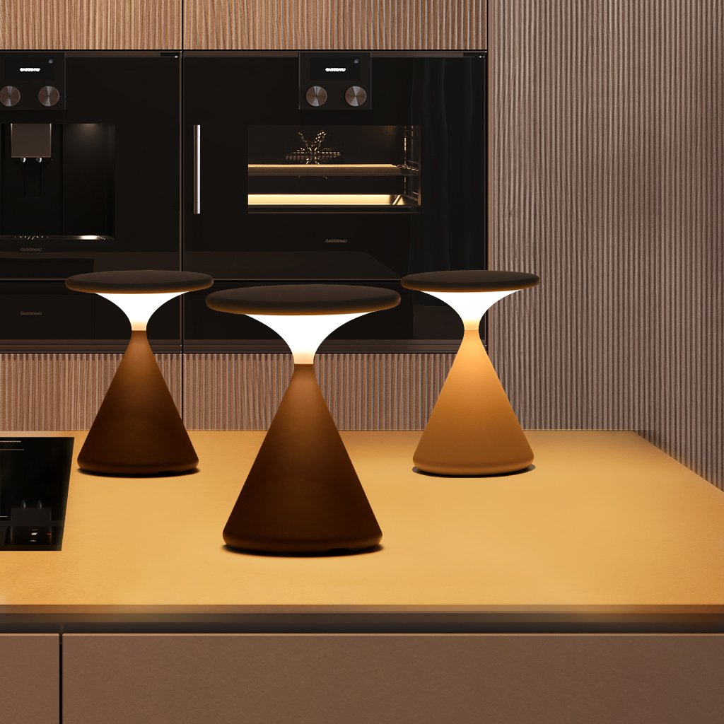 Aurora Wireless Table Lamp | Hourglass Design | Rechargeable Adjustable Bedside